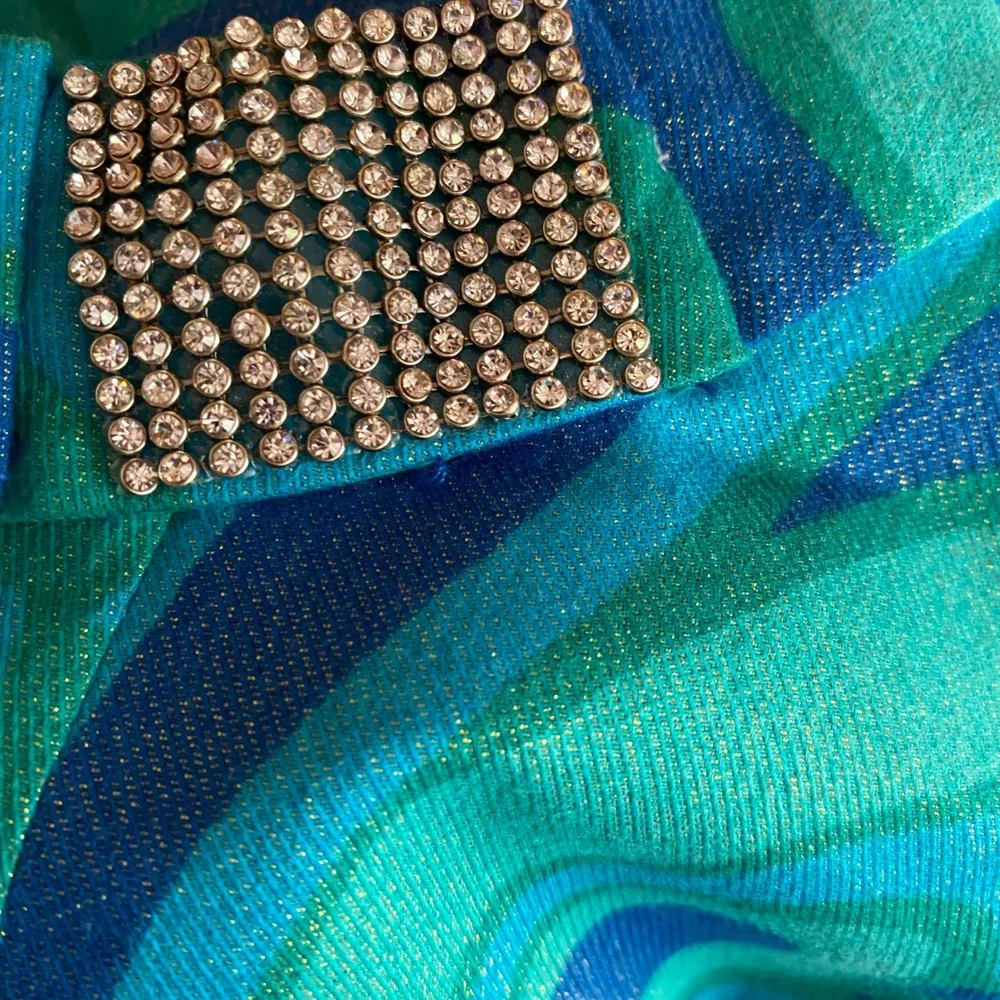 Lilly Pulitzer Payton Brewster Blue Big Bang Metallic Rhinestone Shift Dress 14 - Picture 8 of 12